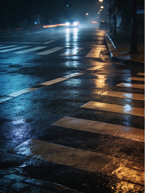 Intersection After the Rain
