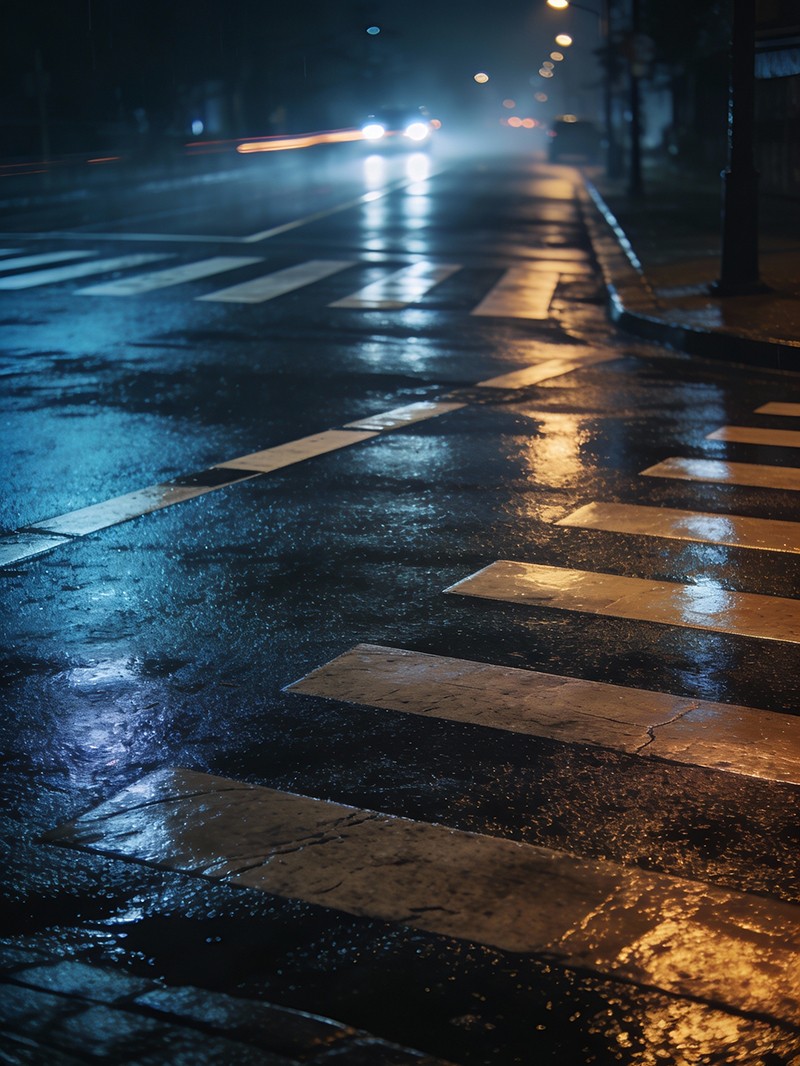 Intersection After the Rain